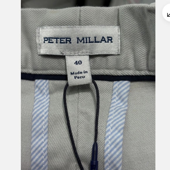 Peter Millar Mens Twill Shorts Bermudas Light Gray Waist 8" Inseam Size 40 NWT - Picture 5 of 6